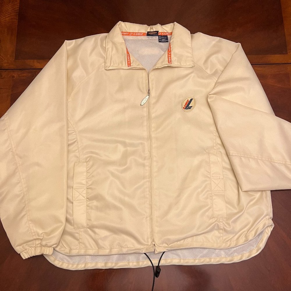 LUGZ Mens vintage sport full zip light weight jacket, Light Cream, Size Large